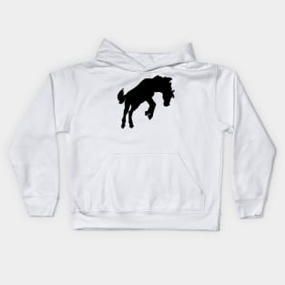 bucking horse black Kids Hoodie